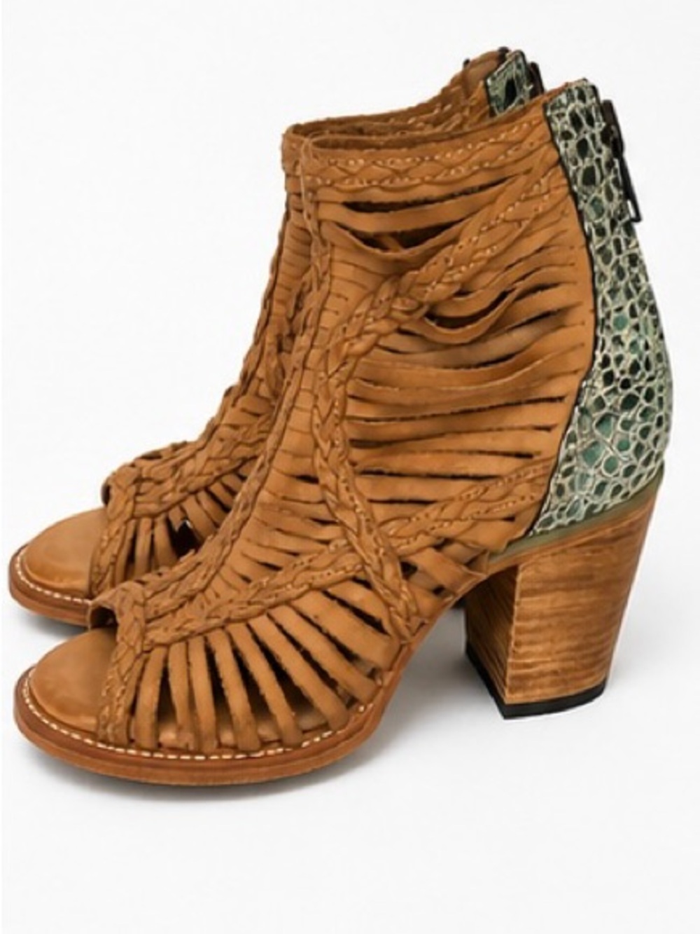 Freebird by Steven “Bela” Woven Leather Booties Size 8